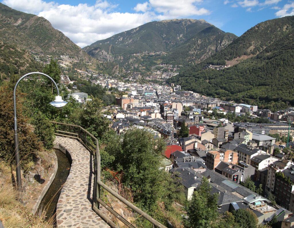 Looking down on Andorra la Vella from the Rec del Solà