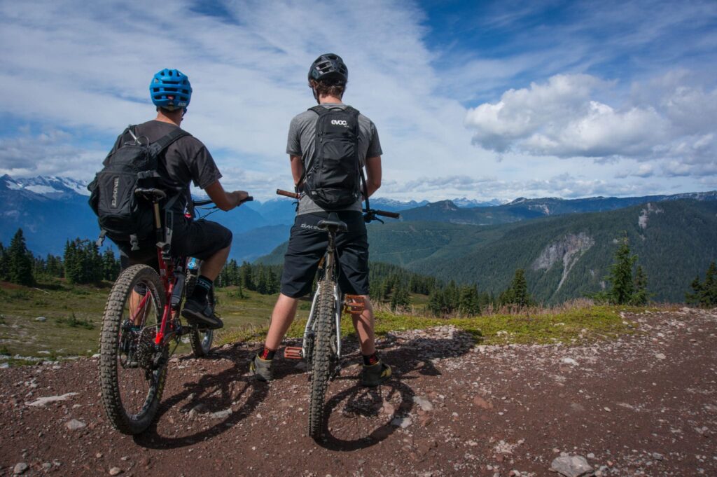 Riding bikes nearby Squamish, British Columbia