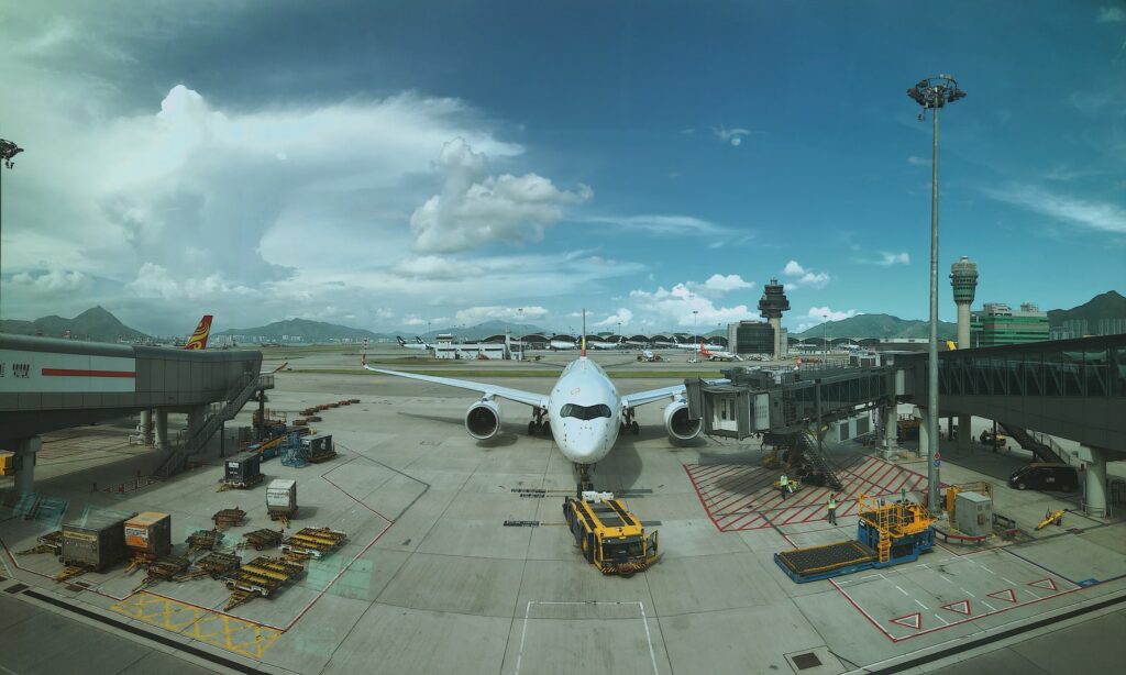 Plane at Hong Kong Airport