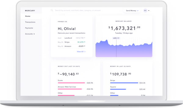 Mercury's dashboard