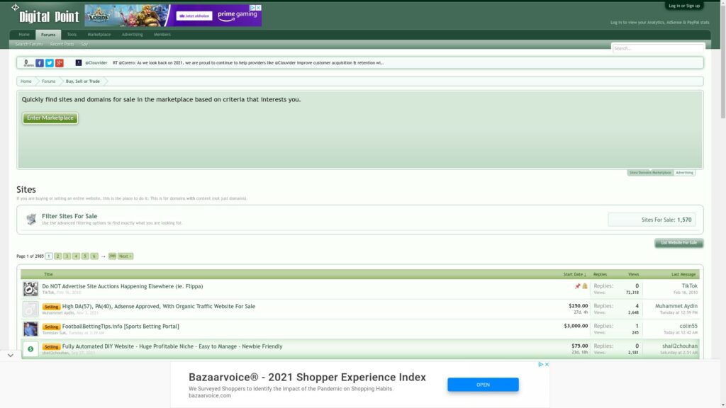 Digital Point Forum sites for sale