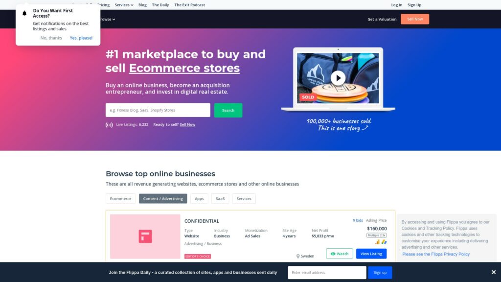 The Flippa Digital Asset Marketplace