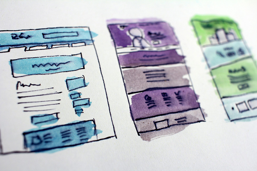 Website watercolor sitemap